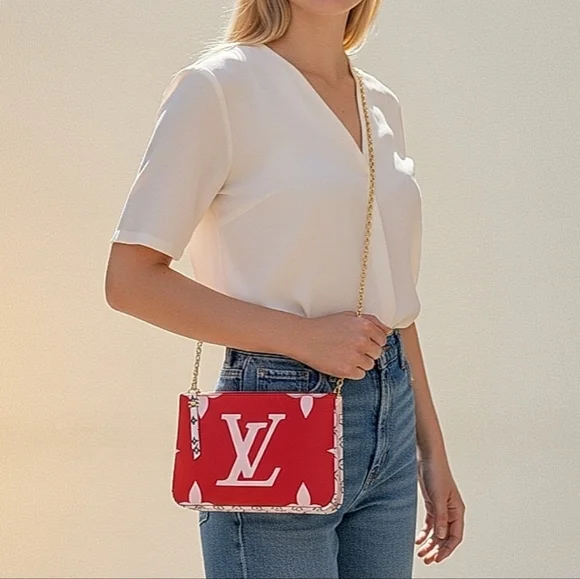 ✨️Authentic Louis Vuitton Monogram Double Zip Pochette Crossbody Bag - Picture 2 of 15